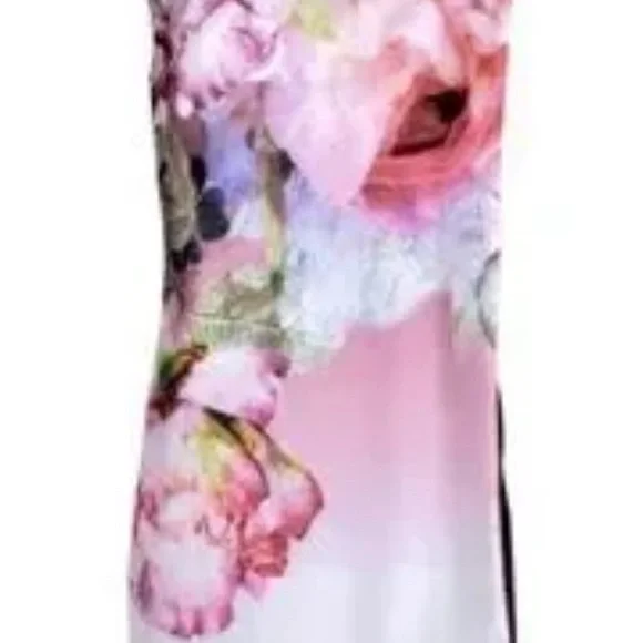 TED BAKER NWOT Pink Floral & Black back with exposed zipper. SIZE:5/6 - Picture 7 of 8